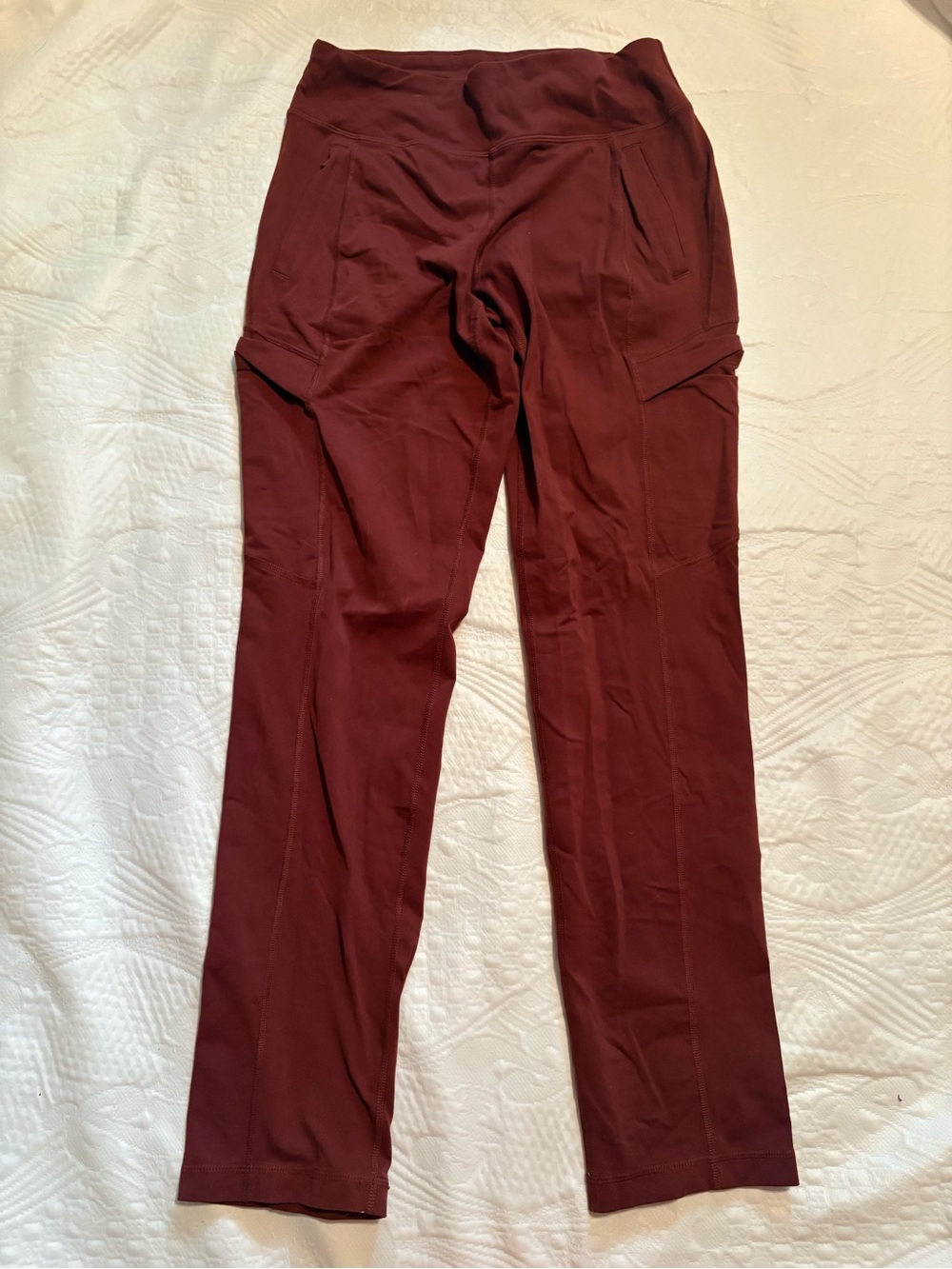 Duluth Trading Co Women’s Cargo Leggings Size S x 31 Maroon Pocket Pants
